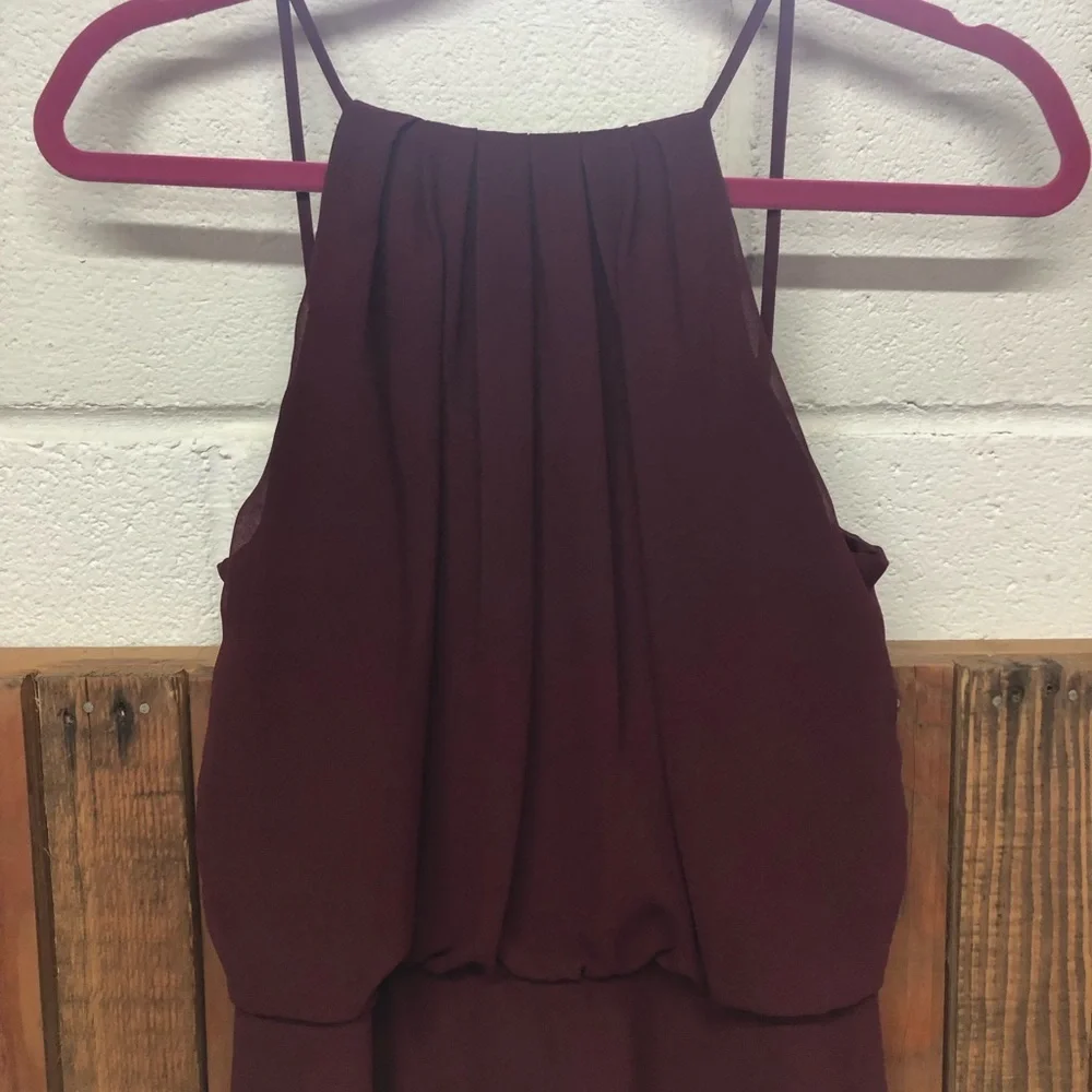 Bill Levkoff size 12 maroon bridesmaids dress - Picture 7 of 9